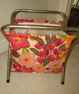 Vintage 70’s Sewing Knitting Crochet Basket Caddy Tote Bag Foldable - Picture 1 of 5