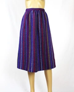 Vintage 1950s/50s Purple Ethnic Weave Wool Knit Skirt 1960s/60s - Picture 1 of 6