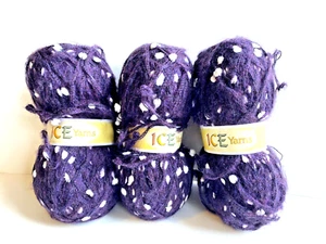 ICE Yarn Purple with White Polka Dot effect Lot 3 - Picture 1 of 2