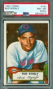 1952 TOPPS # 161 BUD BYERY RC PACK FRESH  PSA 8   MAC SPOTLESS ONLY 1 FINER * - Picture 1 of 4