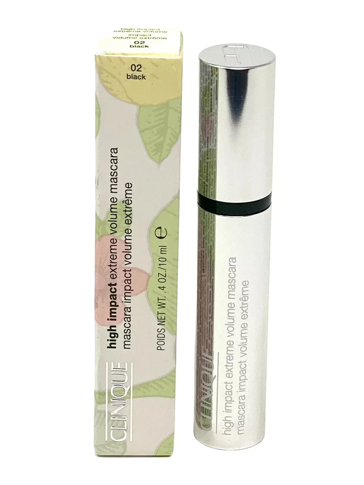 Máscara de pestañas Clinique High Impact Extreme Volume 02 negra 0,4 oz/10 ml tamaño completo nueva en caja Foto 1 de 1