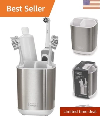 Carrito de cepillo de dientes de baño de acero inoxidable de secado rápido - Organizador independiente Foto 1 de 4