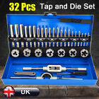 Metric M3 - M12 Tap and Die Set 32Pcs Screw Pitch Gauge w/ Wrench & Screwdriver