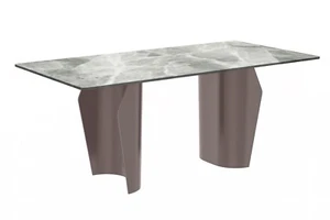 LeisureMod Zelan Dining Table with Rectangular Glass/Sintered Stone Top - Picture 1 of 38