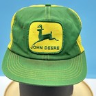 John Deere Hat Green Yellow Mesh Snapback Cap USA K Products Large Logo Patch