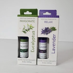 SpaRoom Essential Oil Eucalyptus & Lavender Set Of 2 10 Ml Bottles Relax New - Picture 1 of 7