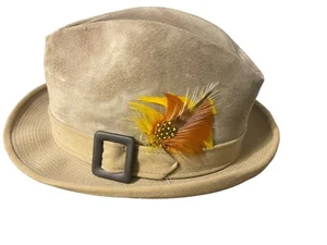 Vintage Tan Wool Fedora Made By Dobbs Hat Unisex - Picture 1 of 7