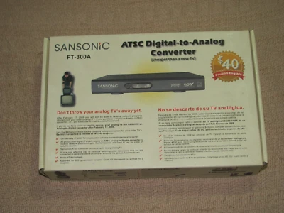 SANSONIC FT-300A ATSC DIGITAL TO ANALOG CONVERTER W/ ACCESSORIES NEW OPEN BOX - Image 1 of 3