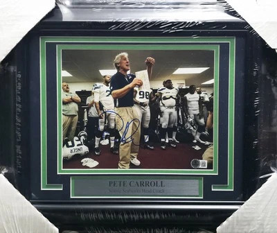 Pete Carroll Signed Framed 8x10 Photo Seattle Seahawks Beckett #AE31648 - Image 1 of 4