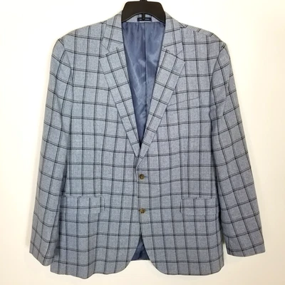 Chaqueta Blazer Stafford Hombres Signature Mezcla de Lino Talla 46 L Azul Abrigo Deportivo Clásico Foto 1 de 4