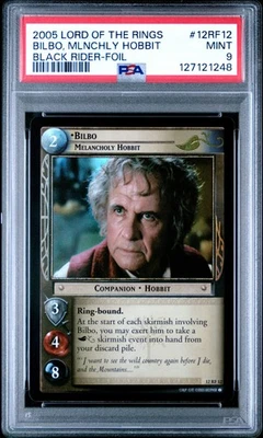 PSA 9 Bilbo #12RF12 Lord of the Rings TCG 2005 Black Rider Decipher Foil C48 - Image 1 of 2