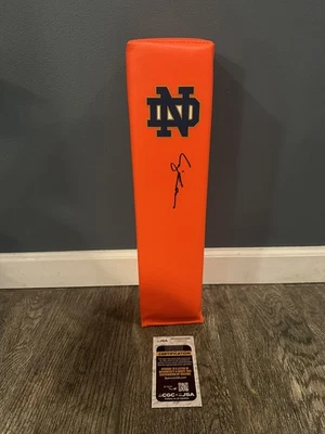 CJ CARR SIGNED NOTRE DAME FIGHTING IRISH TOUCHDOWN PYLON JSA COA AUTOGRAPHED - Image 1 of 3