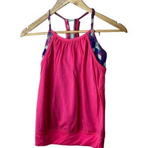 Lululemon Ivivva Racerback Hot Pink Tank & Bralette Girl's 10 NEW - Picture 1 of 6