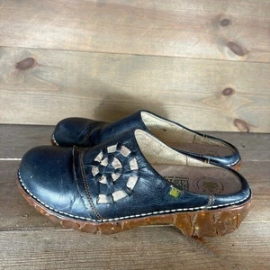 el naturalista yggdrasil women size 38 shoe blue leather slip on heel mules clog - Picture 1 of 8