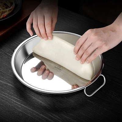 Vassoio a vapore in acciaio inox robusto cinese Liangpi Steamer Pan con manico - Immagine 1 di 4