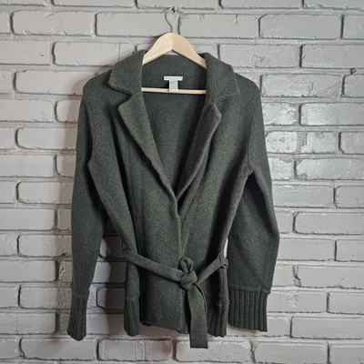 Tweeds Women's Wool Angora Sweater Cardigan L Green Belt Wrap - Image 1 of 4