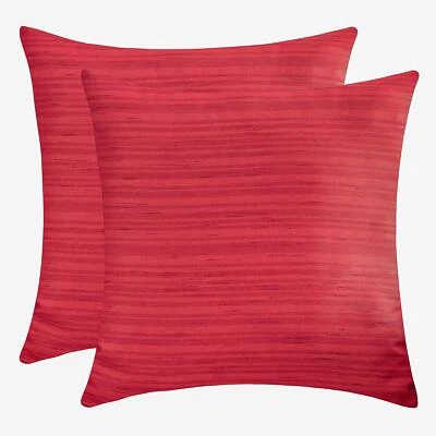 Christmas Red Euro Pillow Covers Faux Silk 26x26 inch Pack of 2 - Image 1 of 4