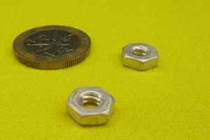 Aluminum Hex Nut, RH, 10-24 x 3/8" W  x 1/8" Height. - 400 Pcs - Picture 1 of 11