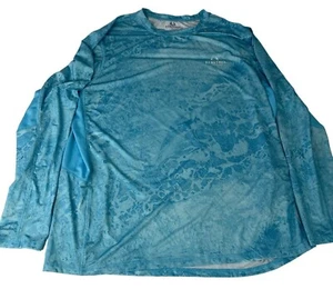 Realtree Fishing Men's Shirt XXL Blue Wave Polyester Beach Ocean - Picture 1 of 4