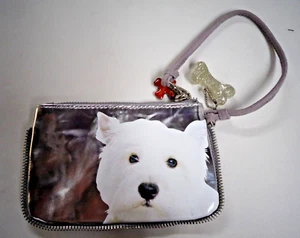 Fuzzy Nation Wristlet *NEW w/ tags* westie dog - gray - Picture 1 of 3
