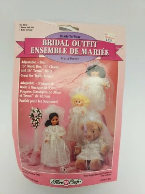 1994 Bride Fibre Craft 3442 Bridal Outfit for 15" Fashion Doll NIP - Image 1 of 3