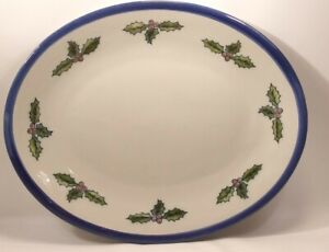 Louisville Stoneware Happy Holidays From Texas Gas Holly Platter