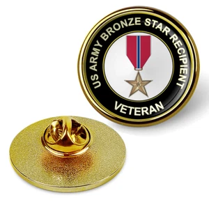 U.S. Army Bronze Star Recipient Veteran Hat Pin Lapel Tie Tac Suit Shirt - Gold - Picture 1 of 3