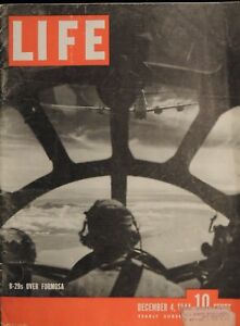LIFE December 4,1944 B29's Over Formosa / US Carrier Airplane Fire / The Rhine