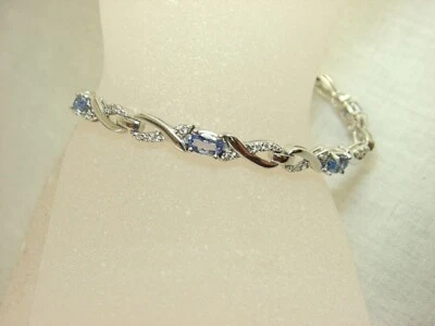 Brazalete de oro blanco de 14k TANZ - Diapositivas, 4,27ct t.w 7" ST-BRQHK (tienda cerrada) Foto 1 de 4