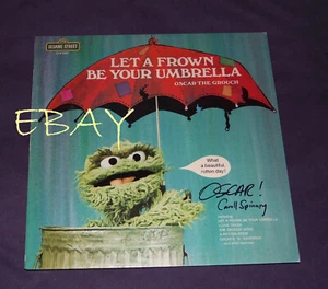 Carroll Spinney signed LP albums Sesame Street RARE Oscar Grouch Big Bird muppet - Picture 1 of 5