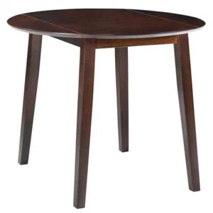Drop Leaf Round Kitchen Dining Table Wooden Restaurant Cafe Wood Desk MDF Brown - Picture 1 of 7