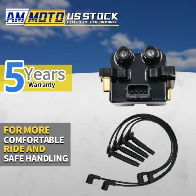 Ignition Coil and Spark Plug Wire Kit For 1999-04 Subaru Legacy Impreza Forester Foto 1 de 4