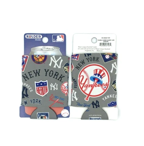 (2) NEW YORK YANKEES DOUBLE SIDED CAN COOLERS COOZIES FREE SHIPPING! Cover