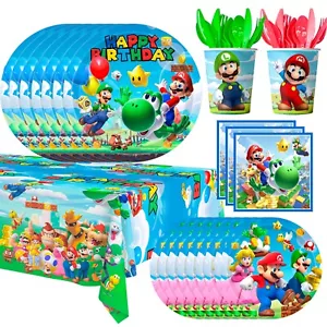 Super Mario Geburtstag Dekoration Geschirr 161pcs Super Mario Party Geschirr Set - Bild 1 von 10