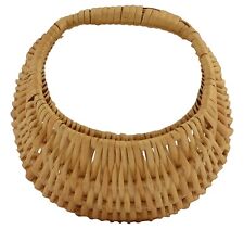 Natural Finish Bamboo Cane Multipurpose Pooja Basket, Brown, 20 x 20 x 12 cm