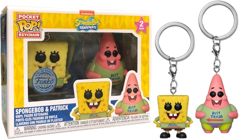 Spongebob & Patrick Best Friends Pocket 2-PACK Funko Pop Vinyl Keychain NEW Cover