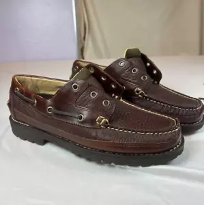 Mens Sz 8 EE? LL Bean Allagash Bison Handsewns Casual Oxford Boat Shoes 244472 - Picture 1 of 18