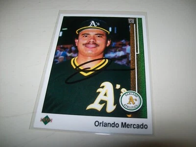 1989 UPPER DECK ORLANDO MERCADO AUTOGRAPH SIGNED AUTO #624 OAKLAND ATHLETICS - Image 1 of 2