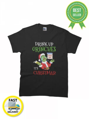 Camiseta Best Match Drink Up Grinches Navidad Clásica Premium Talla S a 2XL Foto 1 de 3