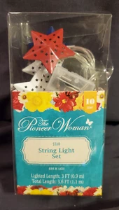 The Pioneer Woman Red, White, & Blue LED 10ct Star String Light Set with Timer - Picture 1 of 3