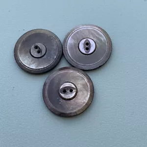 3 Antique Vintage Abalone Smokey Shell 2 Hole Sewing Buttons 13/16” Lot A53 - Picture 1 of 4