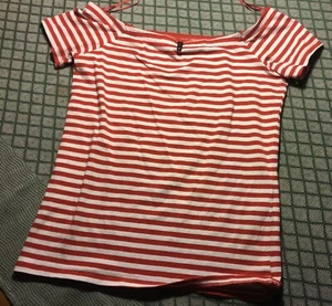 ONLY - Damen-shirt, Pullover - rot, weiß - Gr. M - Baumwollmischung - Bild 1 von 4