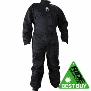 Richa Typhoon Rain Waterproof Motorcycle One Piece Suit Overall Black - Picture 1 of 16