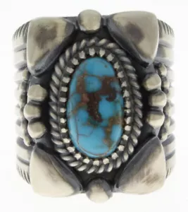 8 - Anello turchese bisbee naturale dell'artista Navajo Delbert Gordon - Foto 1 di 4