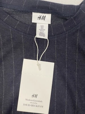 H & M Mens Knit Top Size Small Blue/Gray Strips Wool Blend Long Sleeve NWT - Image 1 of 4