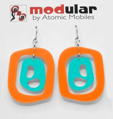 Pendientes RETRO BOHO únicos mediados del siglo XX - estilo moderno de mediados de siglo - regalo para ella Foto 1 de 4