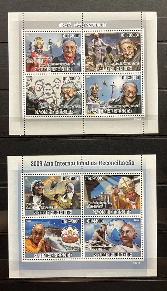Papa Juan Pablo II / Madre Teresa / Gandhi / Immanuelle - sellos - MNH** CB Foto 1 de 1