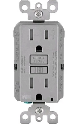Leviton GFWT1-GY 15A-125V Weather Resistant Self Test GFCI Outlet - Image 1 of 4