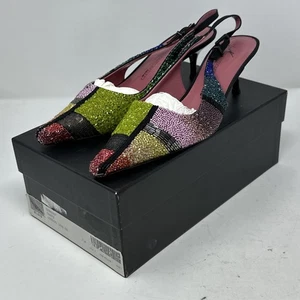Vicini Design by Giuseppe Zanotti Heels Colorful Beaded Size 8 B WORN ONCE $1200 - Picture 1 of 14