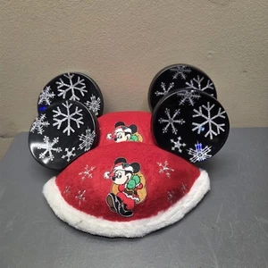 2 Disney Christmas Snowflake Mickey Mouse Ears Hat  - Picture 1 of 4